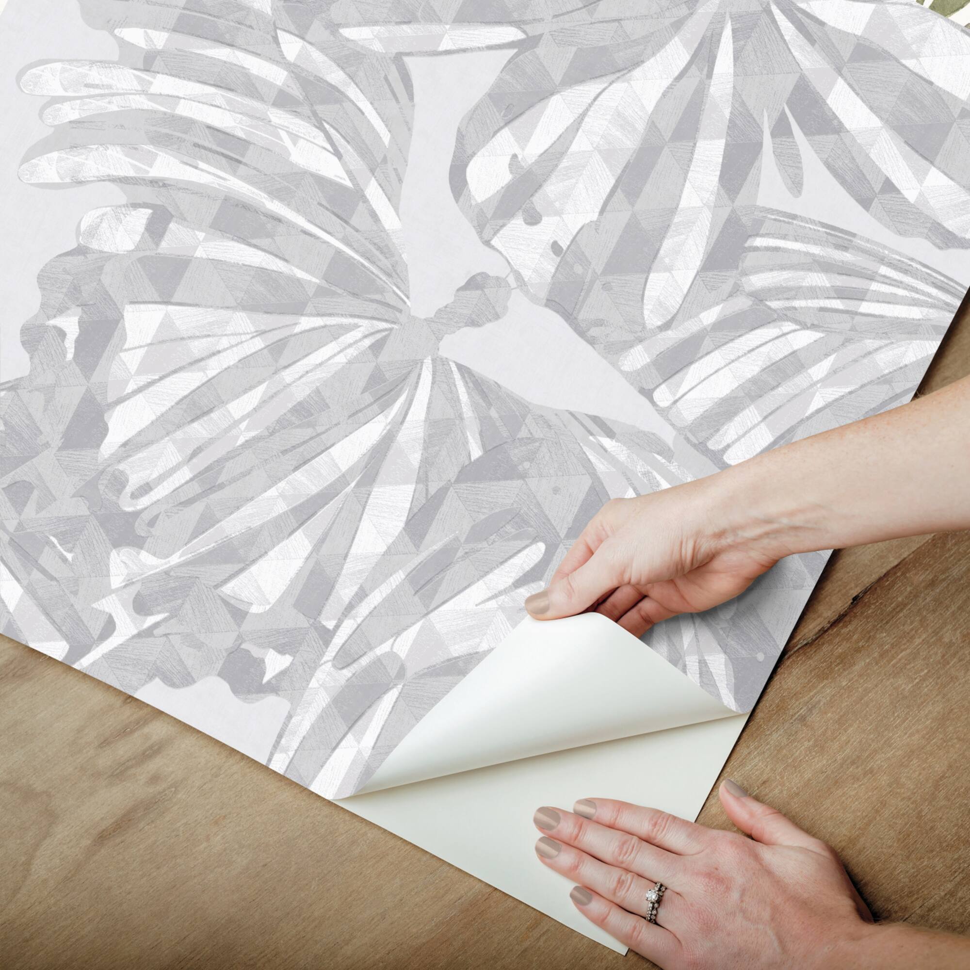 RoomMates Mr. Kate Gray Butterfly Peel & Stick Wallpaper